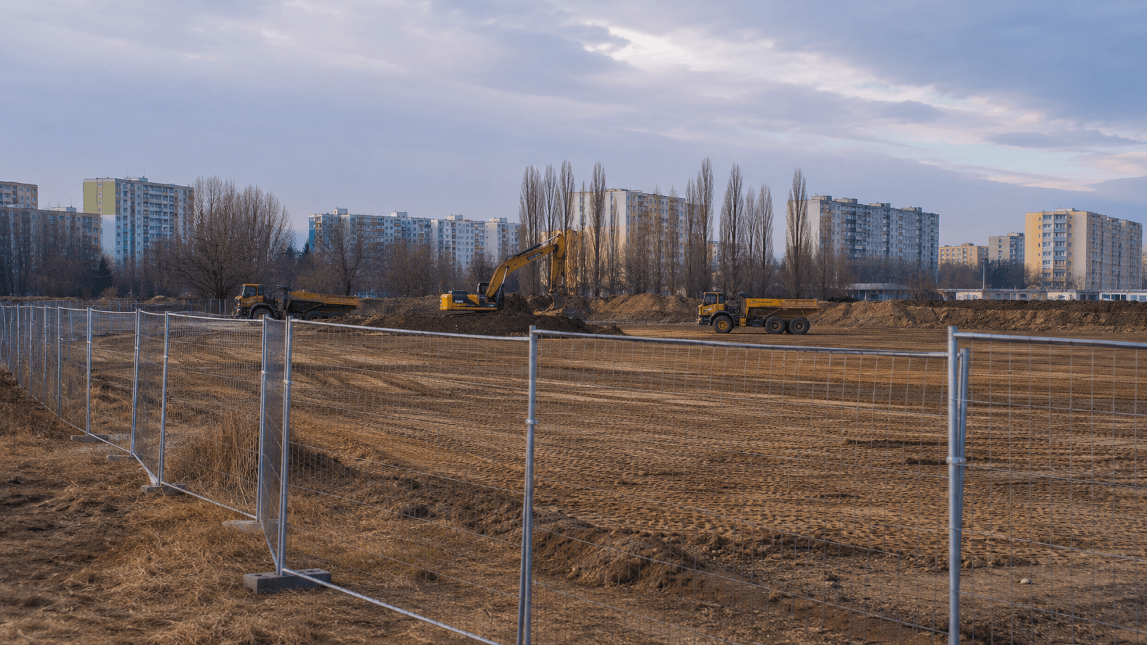 Plac budowy nowego osiedla mieszkaniowego